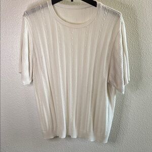 Elegant White Cable Knit Women's Top